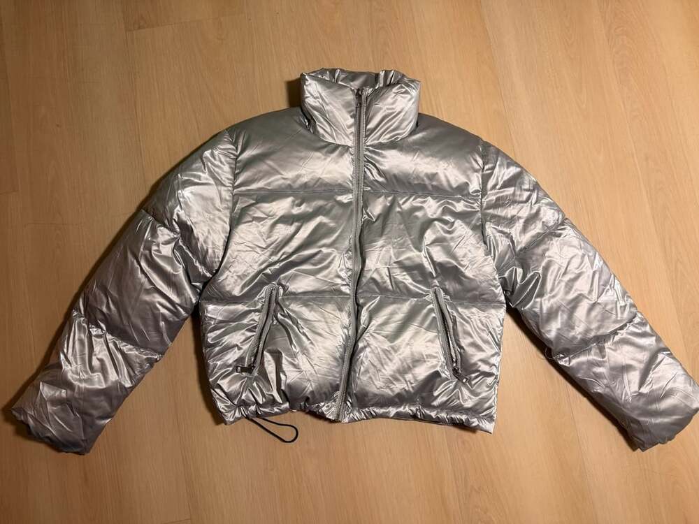 Metallic Silver Puffer Jacket